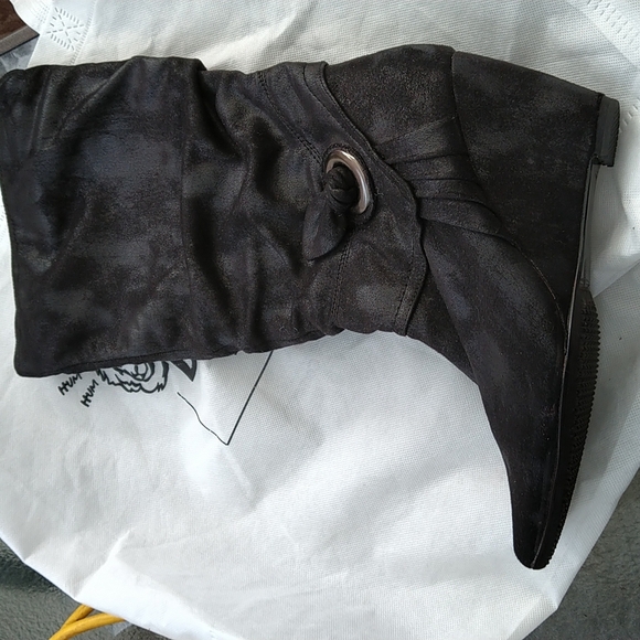 Call It Spring Black Wedge Boots - Picture 8 of 13